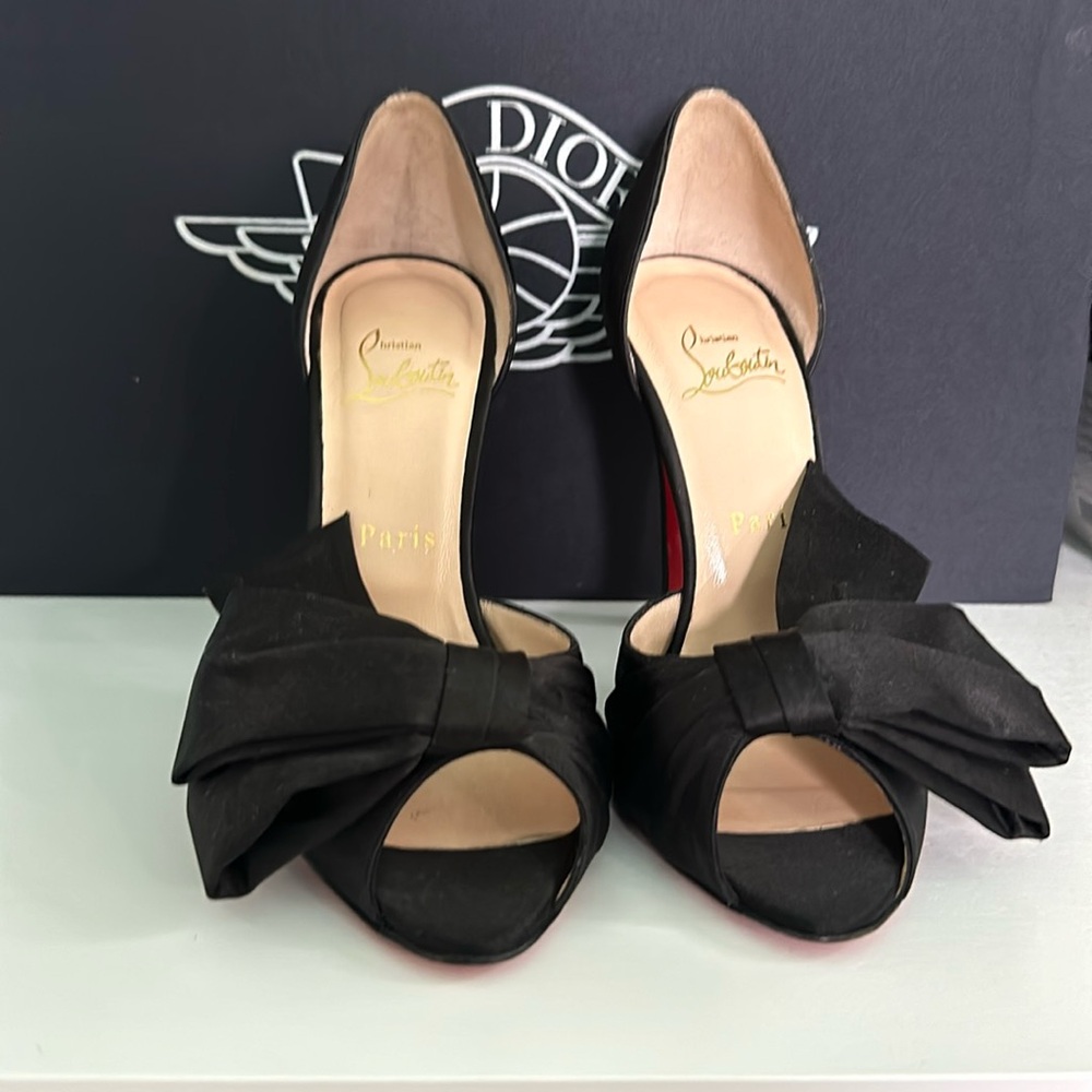 Christian Louboutin Satin Bow Heels